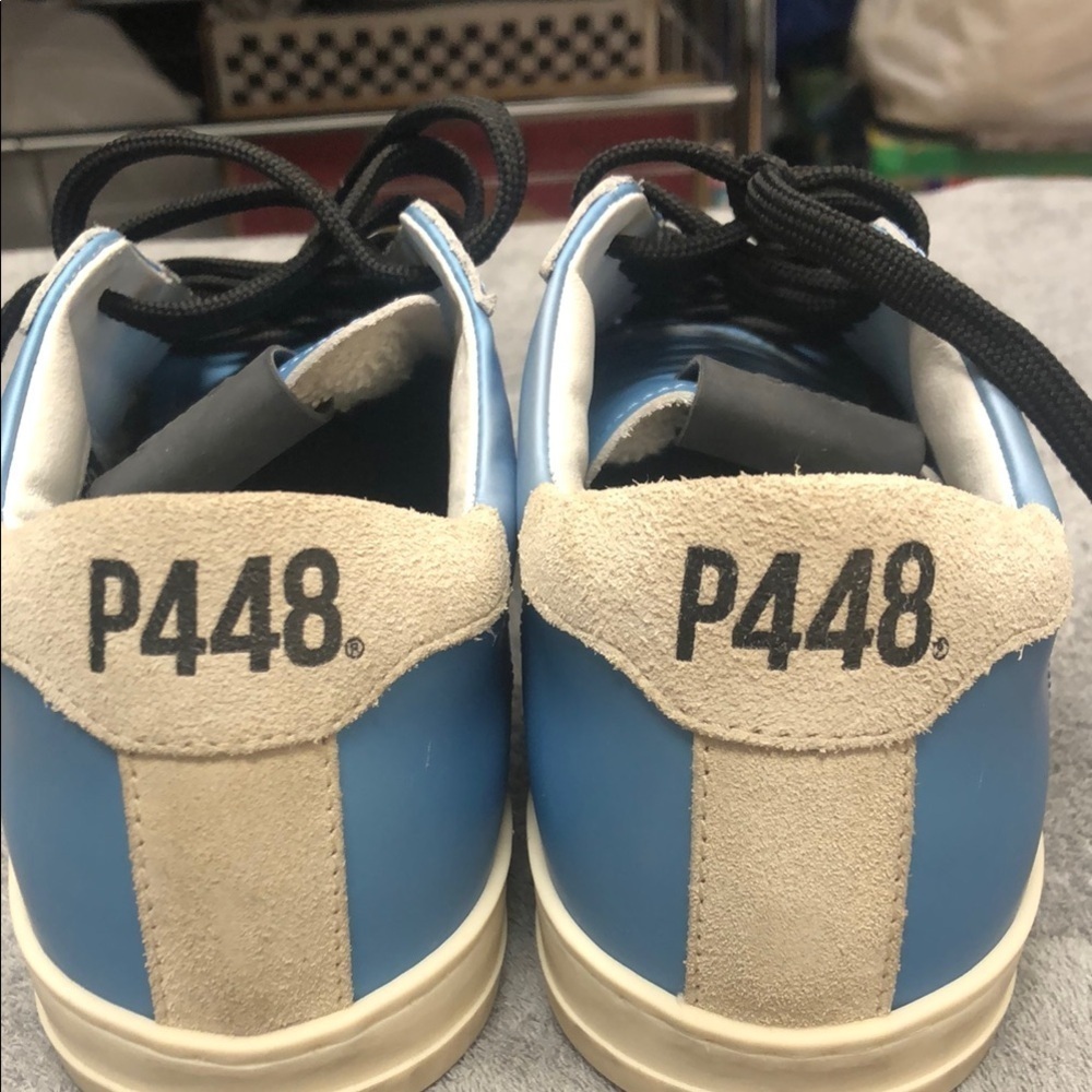 P448 Blue and White Women’s Sneakers - Picture 2 of 5